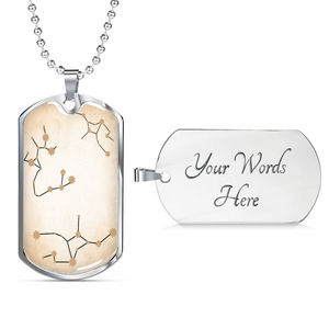 Celestial DNA Necklace‎ Stainless Steel or 18k Gold Dog Tag 24" Chain